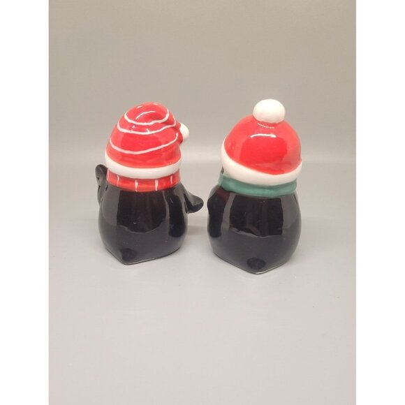 Set of Christmas Penguin Salt and Pepper Shakers Kitchen Serving - Picture 3 of 5